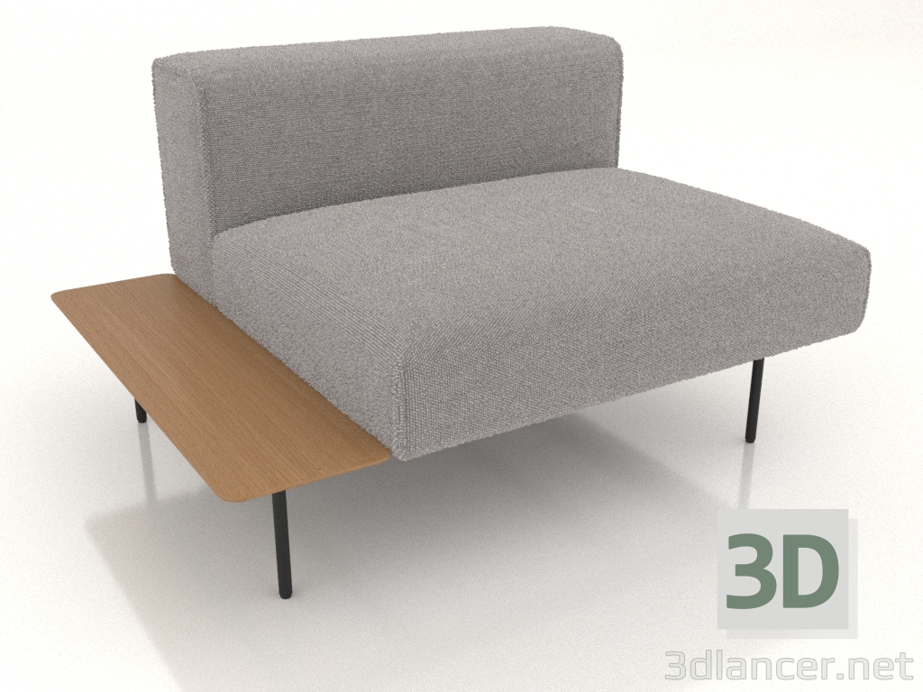 3d model 1-seater sofa module with a shelf on the left (option 3) - preview