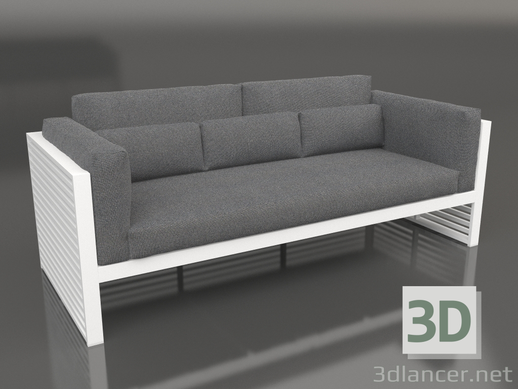 3D Modell 3-Sitzer-Sofa mit hoher Rückenlehne (Weiß) - Vorschau