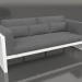 3d model 3-seater sofa with a high back (White) - preview