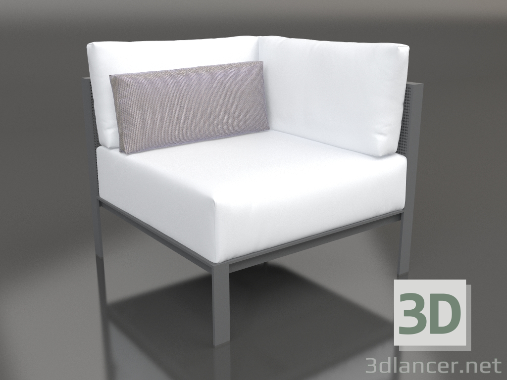 3d model Módulo sofá sección 6 (Antracita) - vista previa