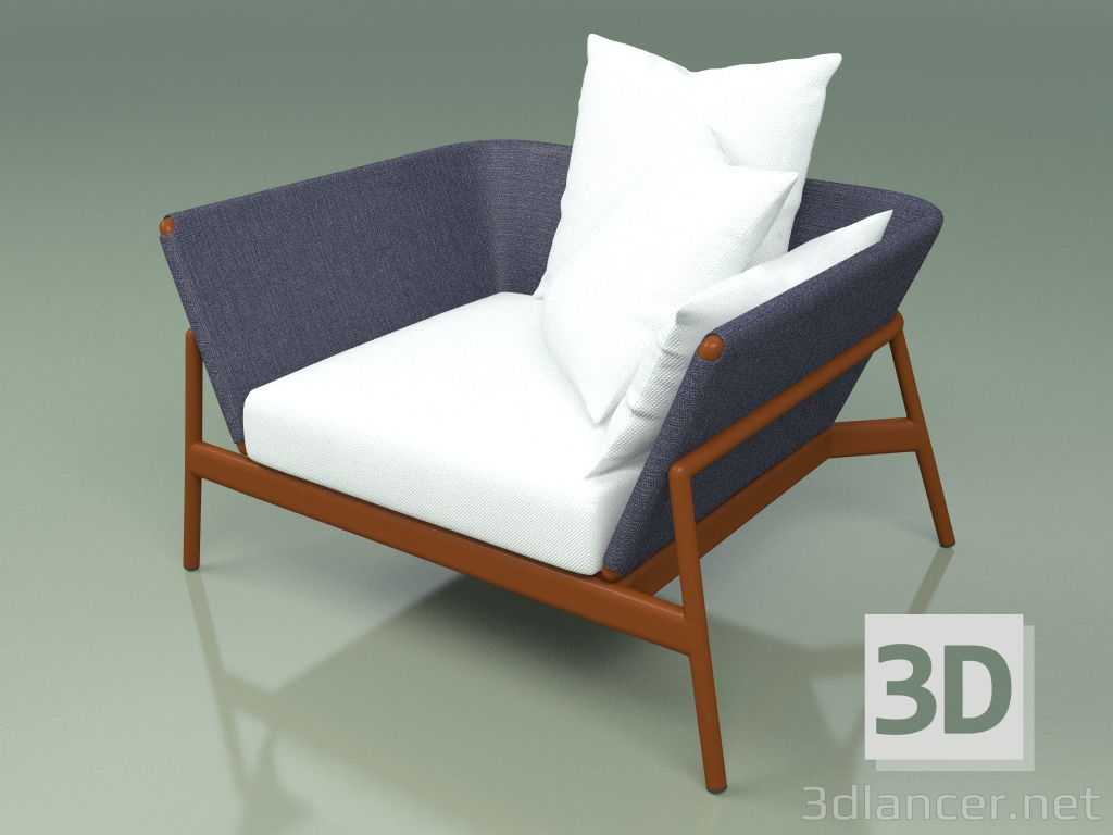 3d model Sofa 001 (Metal Rust, Batyline Blue) - preview