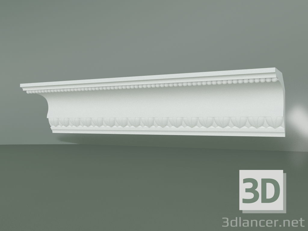 Modelo 3d Cornija de gesso com ornamento KV075 - preview