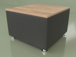 Table basse Malta (Cuir noir)