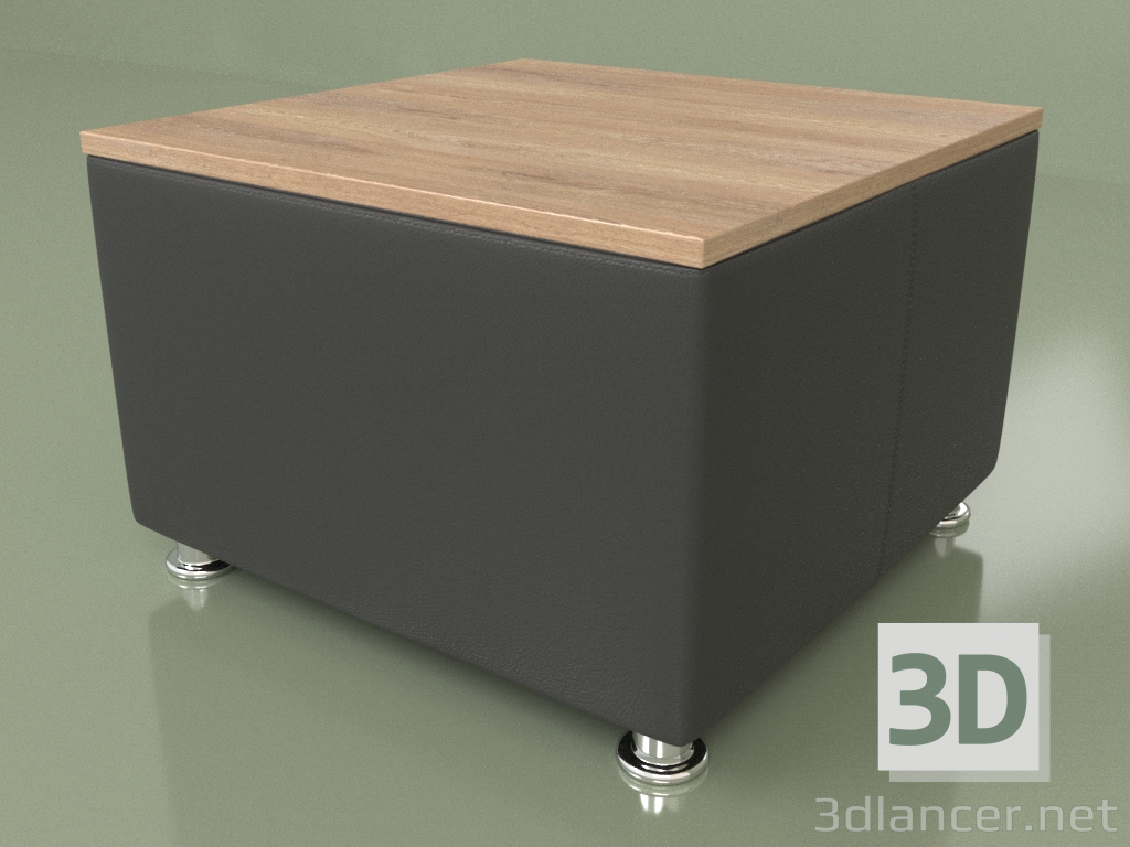 3D Modell Couchtisch Malta (Schwarzes Leder) - Vorschau