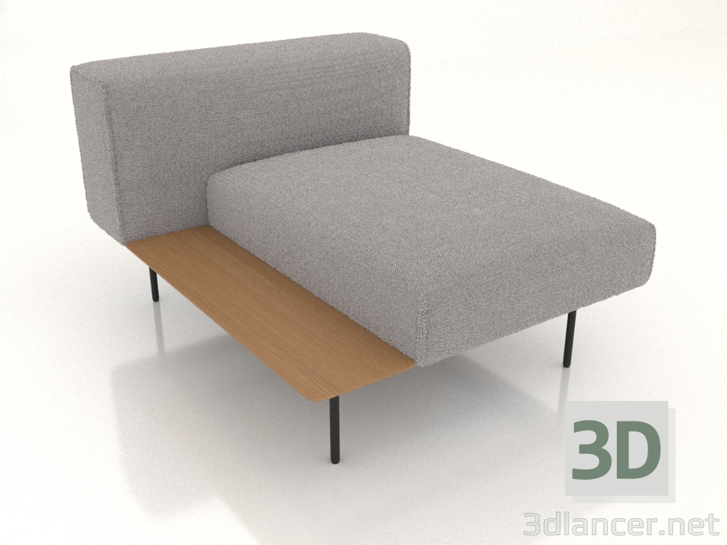 3D modeli Sağda raflı 1 kişilik kanepe modülü (seçenek 4) - önizleme