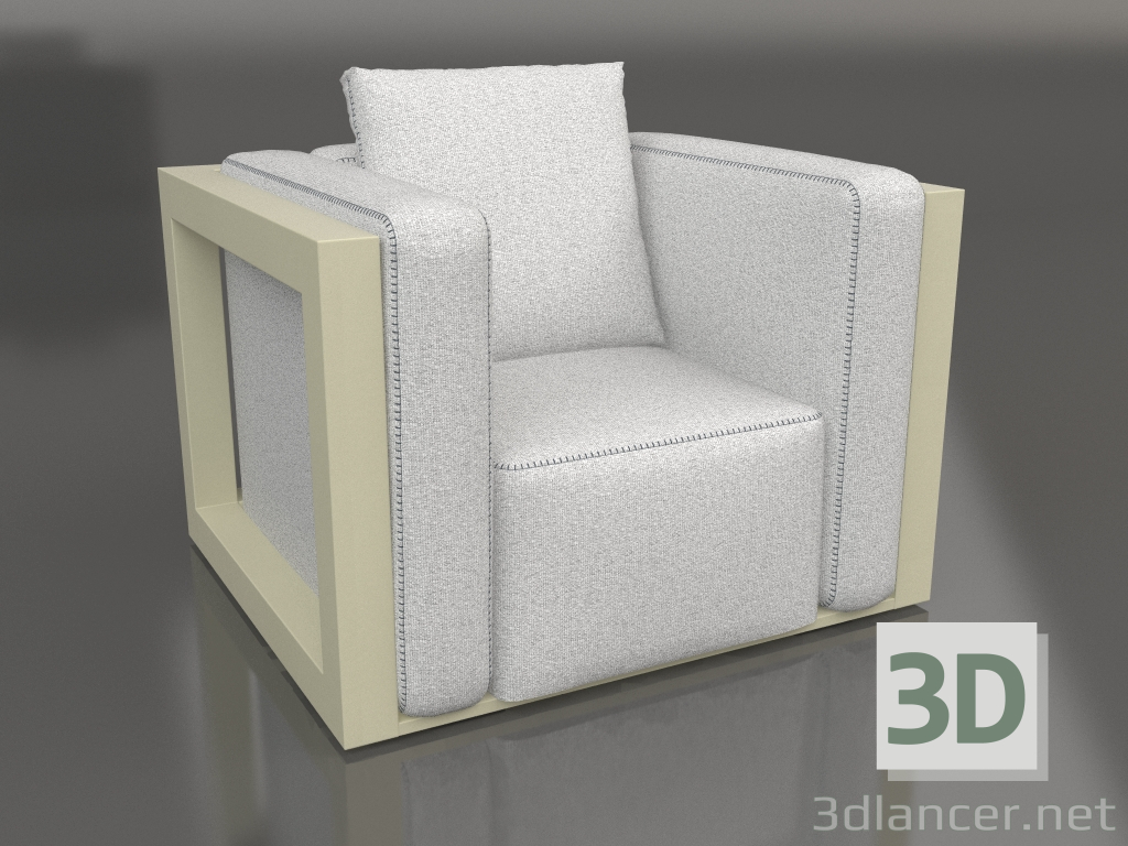 3d model Armchair (Gold) - preview