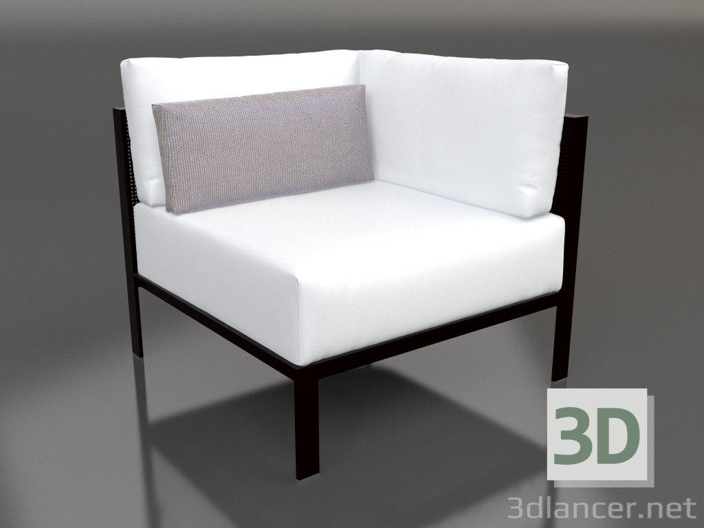 3d model Sofa module, section 6 (Black) - preview