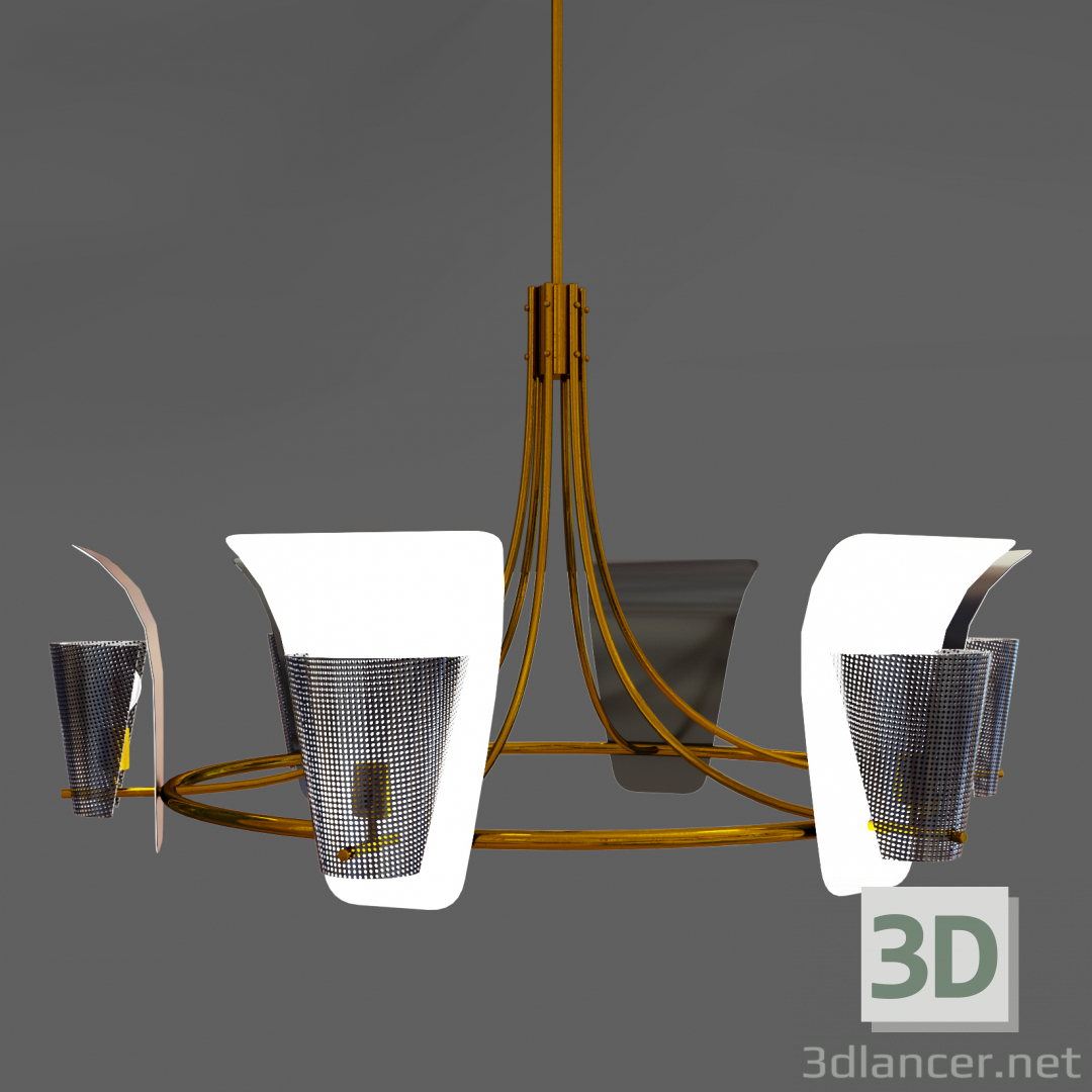 3d Large Rare Chandelier by Arredoluce модель купити - зображення