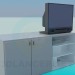 3d model Bedside table with shelves for video and audio systems - preview