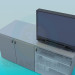 3d model Bedside table with shelves for video and audio systems - preview