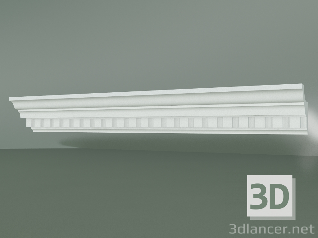 Modelo 3d Cornija de gesso com ornamento KV076 - preview