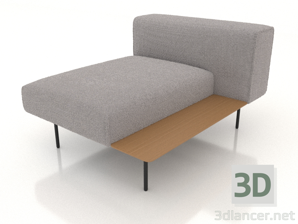 3d model Sofa module for 1 person with a shelf on the left (option 4) - preview