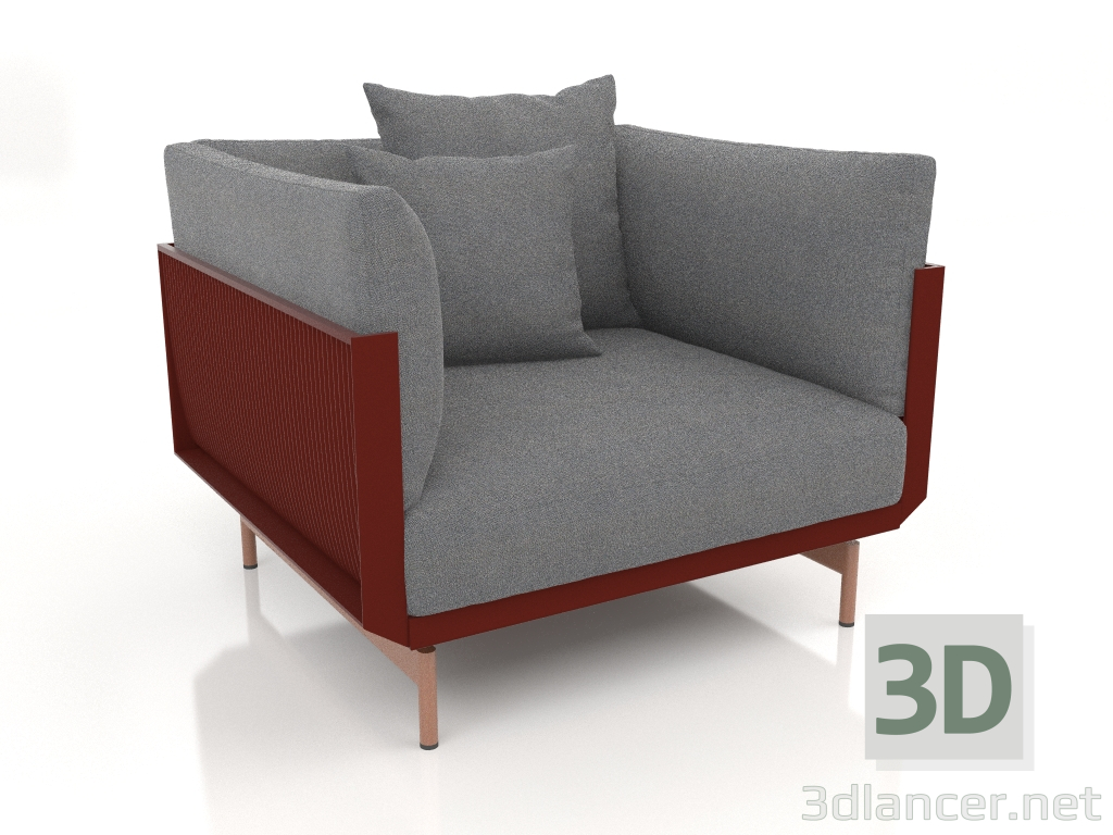 modèle 3D Fauteuil (Vin rouge) - preview