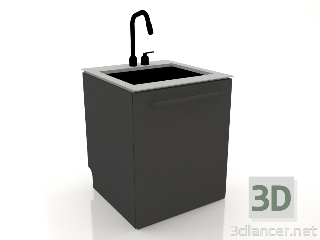 Modelo 3d Pia 60 cm (preto) - preview