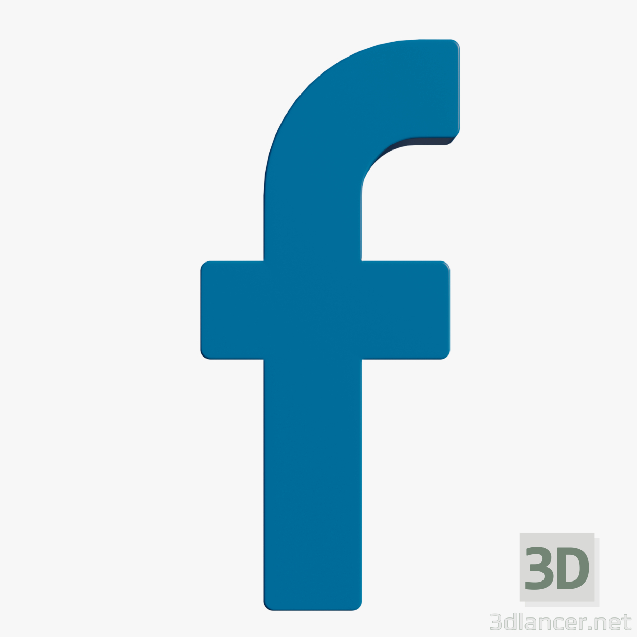 3d Facebook symbol model buy - render