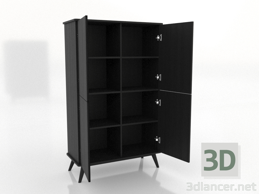 3D modeli Dolap 5 1000x450x1650 mm (açık, siyah RAL 9005) - önizleme 3D modeli Dolap 5 1000x450x1650 mm (açık, siyah RAL 9005) - önizleme