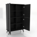 3D modeli Dolap 5 1000x450x1650 mm (açık, siyah RAL 9005) - önizleme
