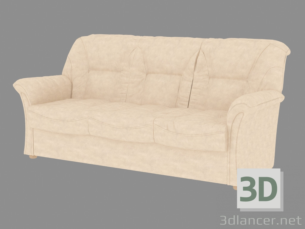 3d model Sofá de cuero triple (dx3) - vista previa