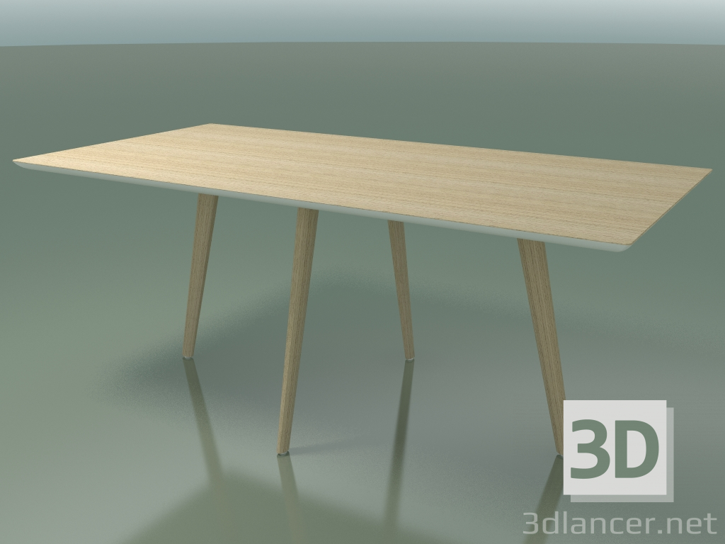 3D Modell Rechteckiger Tisch 3505 (H 74 - 180x90 cm, M02, gebleichte Eiche, Option 1) - Vorschau