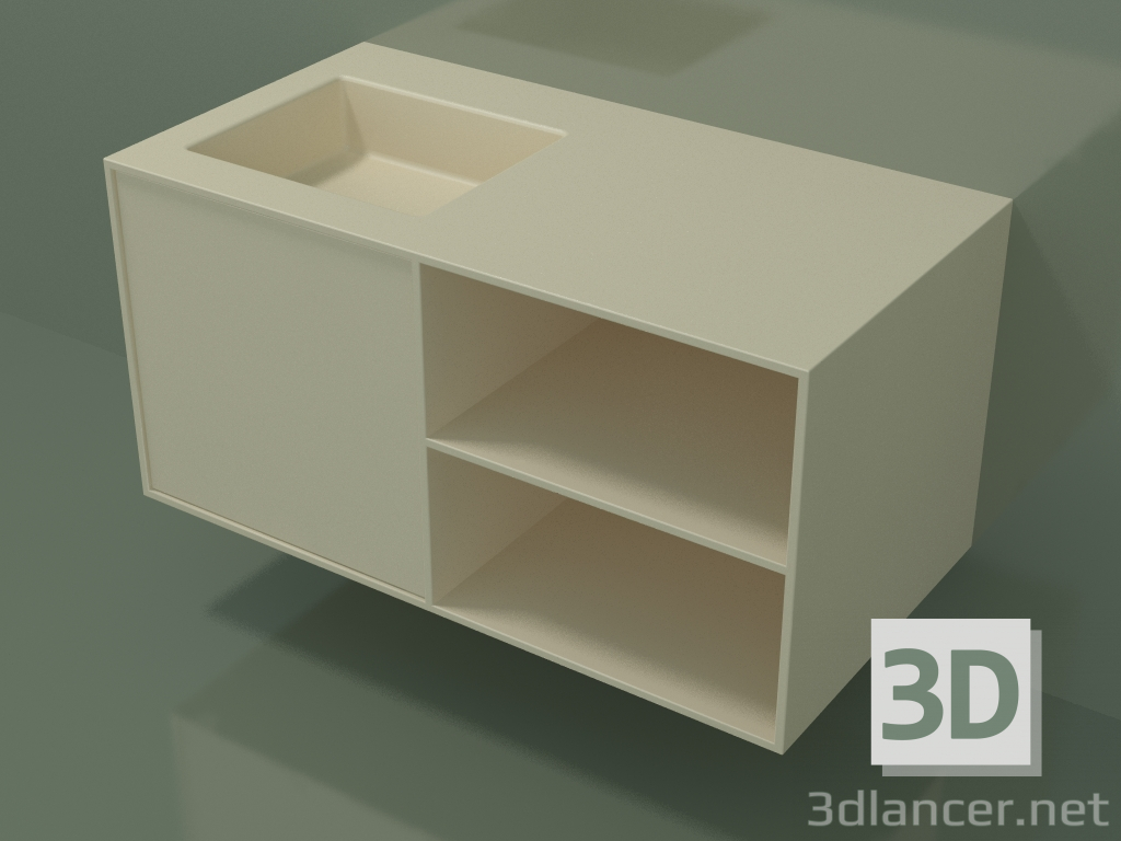 3d model Washbasin with drawer and compartment (06UC534S2, Bone C39, L 96, P 50, H 48 cm) - preview