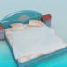 3D Modell Bett mit Nachttisch - Vorschau