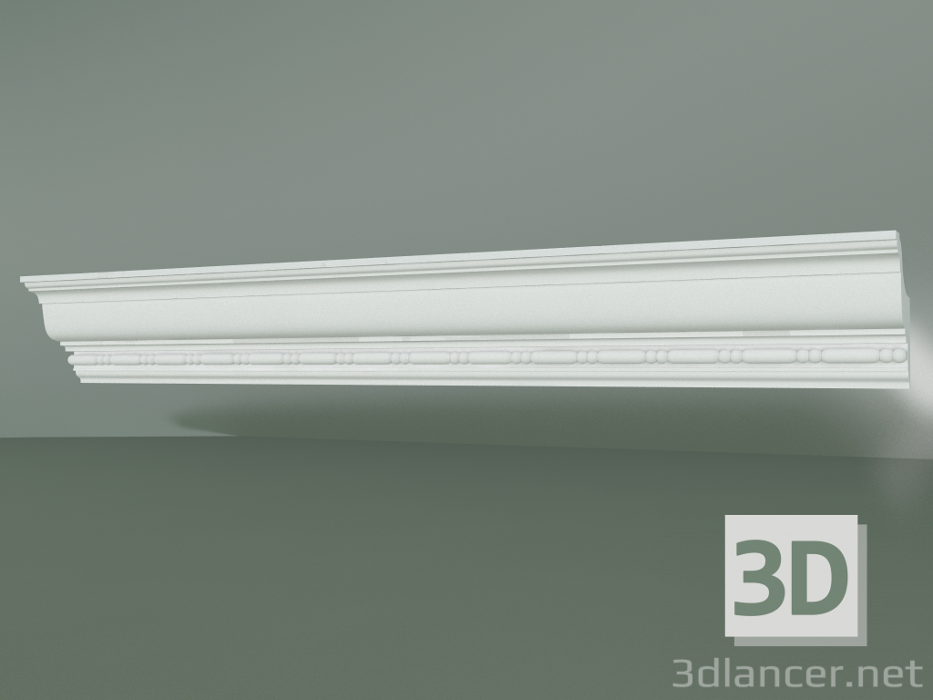 Modelo 3d Cornija de gesso com ornamento KV077 - preview