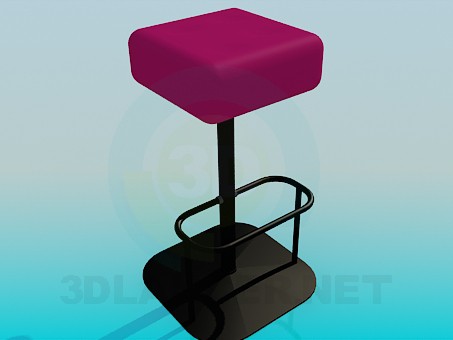 modèle 3D Carré tabouret de bar - preview