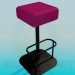 modèle 3D Carré tabouret de bar - preview