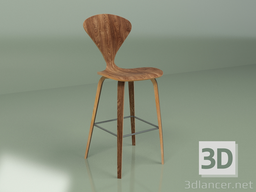 modèle 3D Tabouret de bar Cherner 2 (noyer) - preview