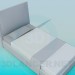 3d model Bed with high headboard - preview