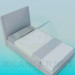 3d model Bed with high headboard - preview