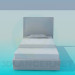 3d model Bed with high headboard - preview