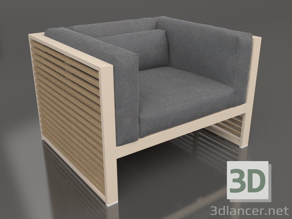 modello 3D Poltrona lounge (Sabbia) - anteprima