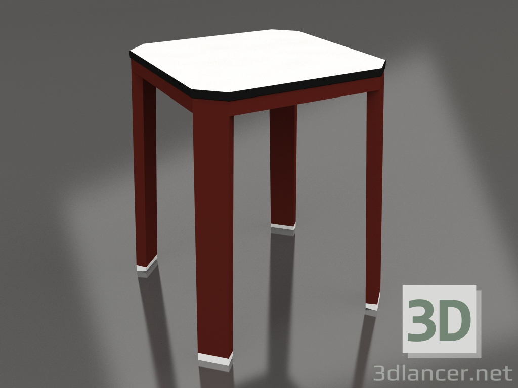 3d model Taburete bajo (Rojo vino) - vista previa