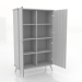 modello 3D Armadio 5 1000x450x1650 mm (aperto, bianco RAL 9010) - anteprima