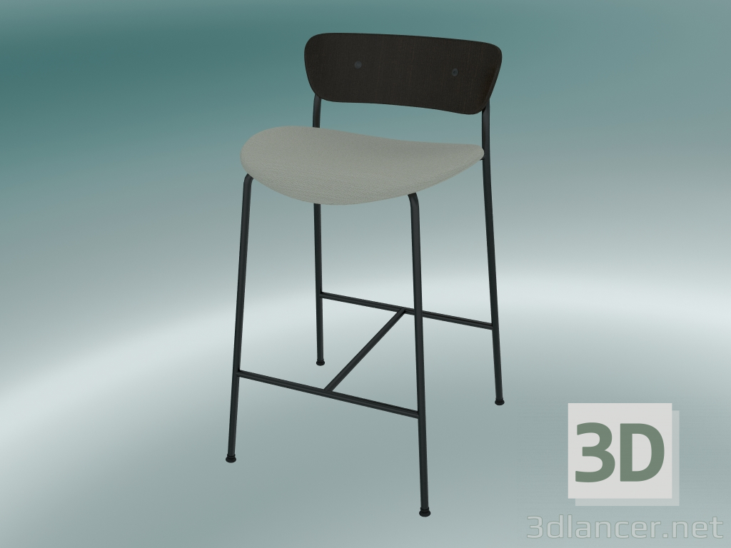 modello 3D Sgabello da bar Pavilion (AV8, H 85cm, 48х50cm, Noce, Balder 612) - anteprima