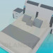 3D Modell Bett mit Nachttisch - Vorschau