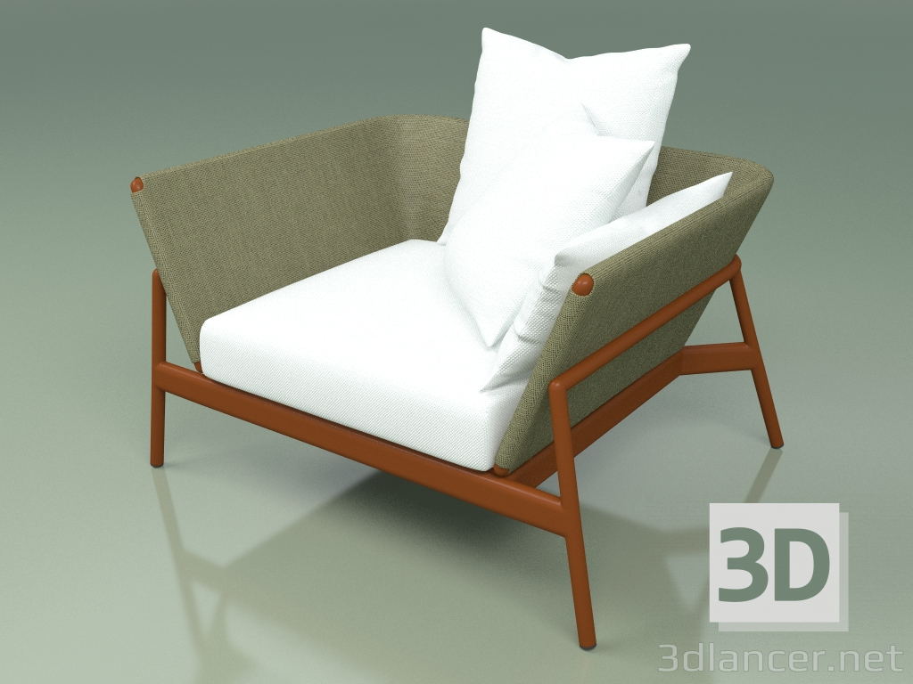 3D Modell Sofa 001 (Metall Rost, Batyline Olive) - Vorschau