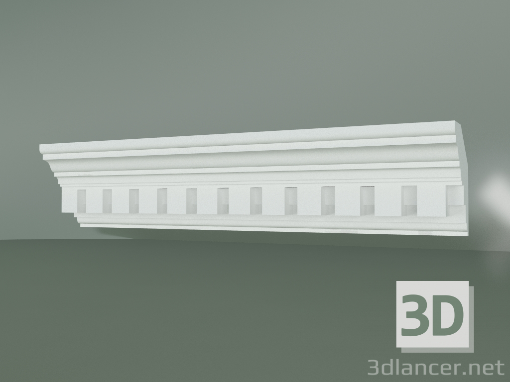 3d model Cornisa de yeso con adorno KV078 - vista previa