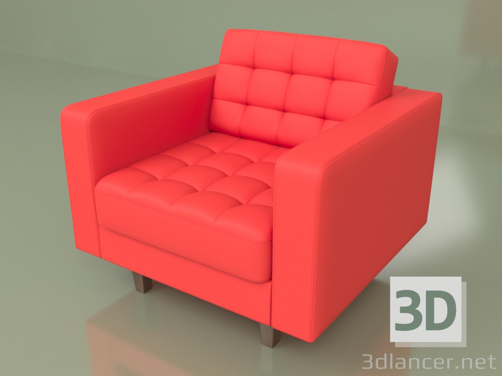 3d model Sillón Cosmo (cuero rojo) - vista previa