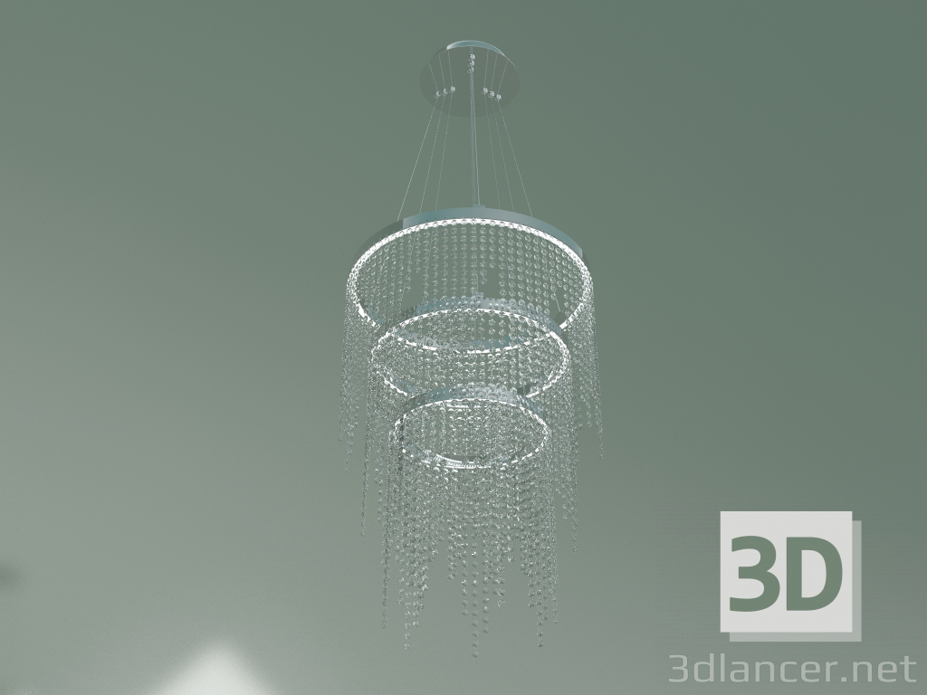 modello 3D Lampadario a LED da soffitto 90050-3 (cromo) - anteprima