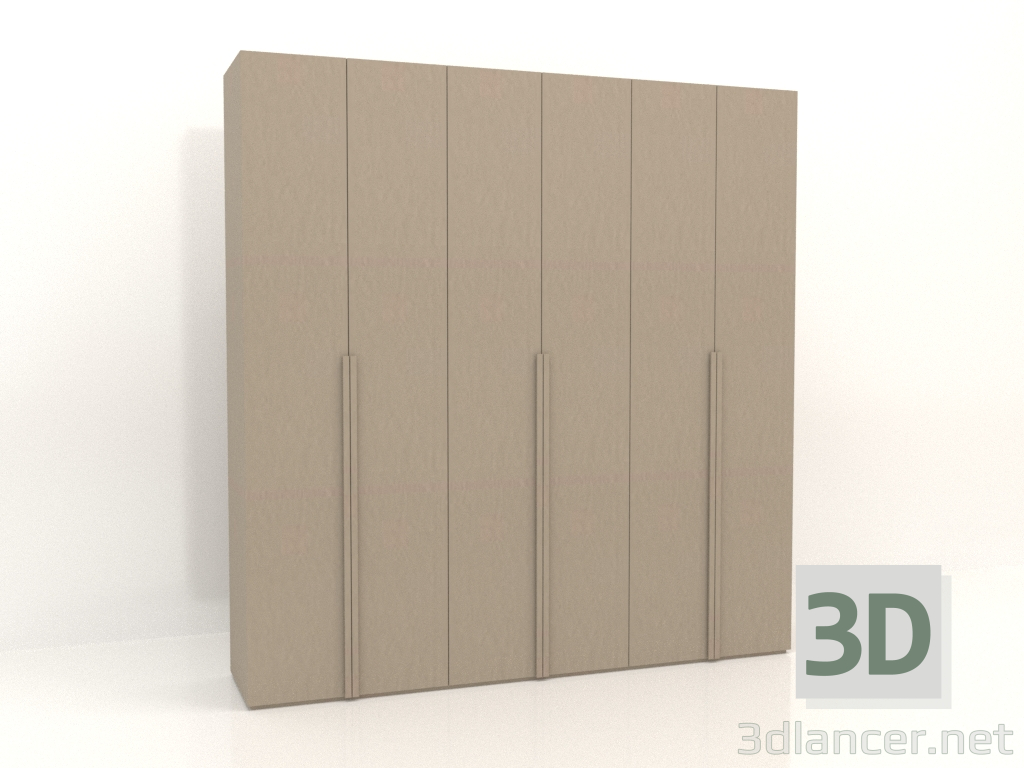 3D Modell Kleiderschrank MW 02 Lack (2700x600x2800, beige) - Vorschau