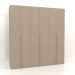 3D Modell Kleiderschrank MW 02 Lack (2700x600x2800, beige) - Vorschau