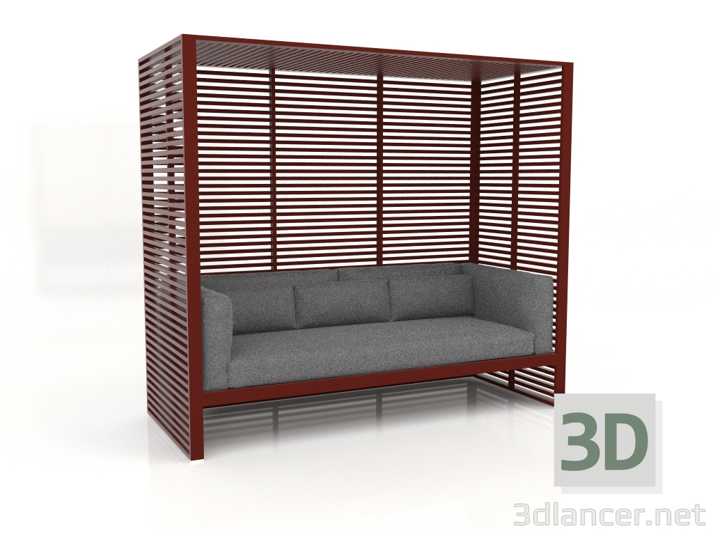 3d model Sofá Al Fresco con estructura de aluminio (rojo vino) - vista previa