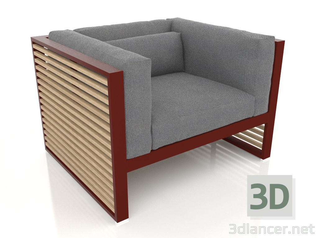 3d model Sillón (rojo vino) - vista previa