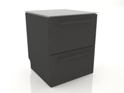 Mueble 2 cajones 60 cm (negro)