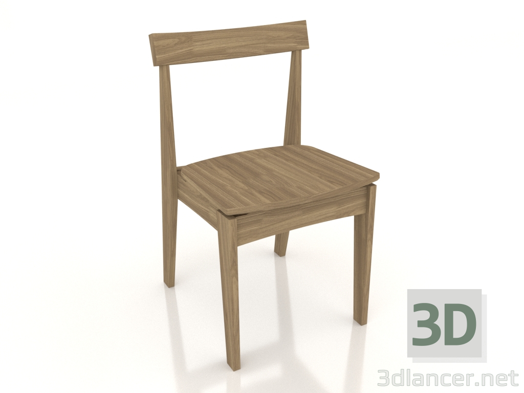 Modelo 3d Cadeira de jantar minimalista (carvalho) - preview