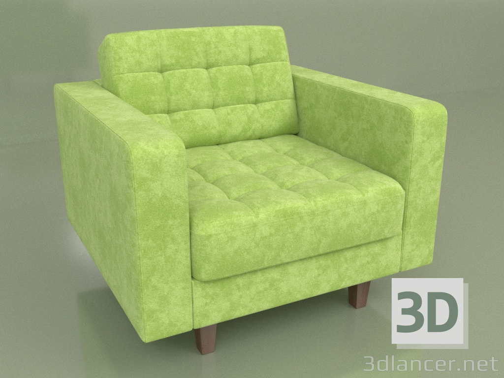 Modelo 3d Poltrona Cosmo (veludo verde) - preview