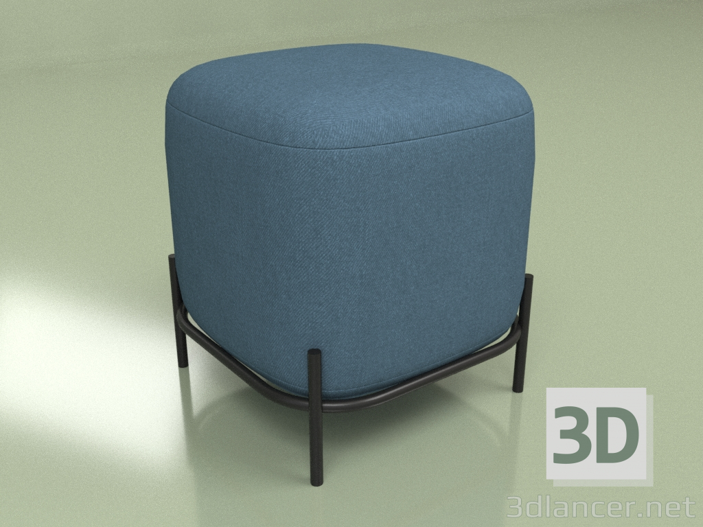 modèle 3D Pouf carré Pawai (bleu) - preview