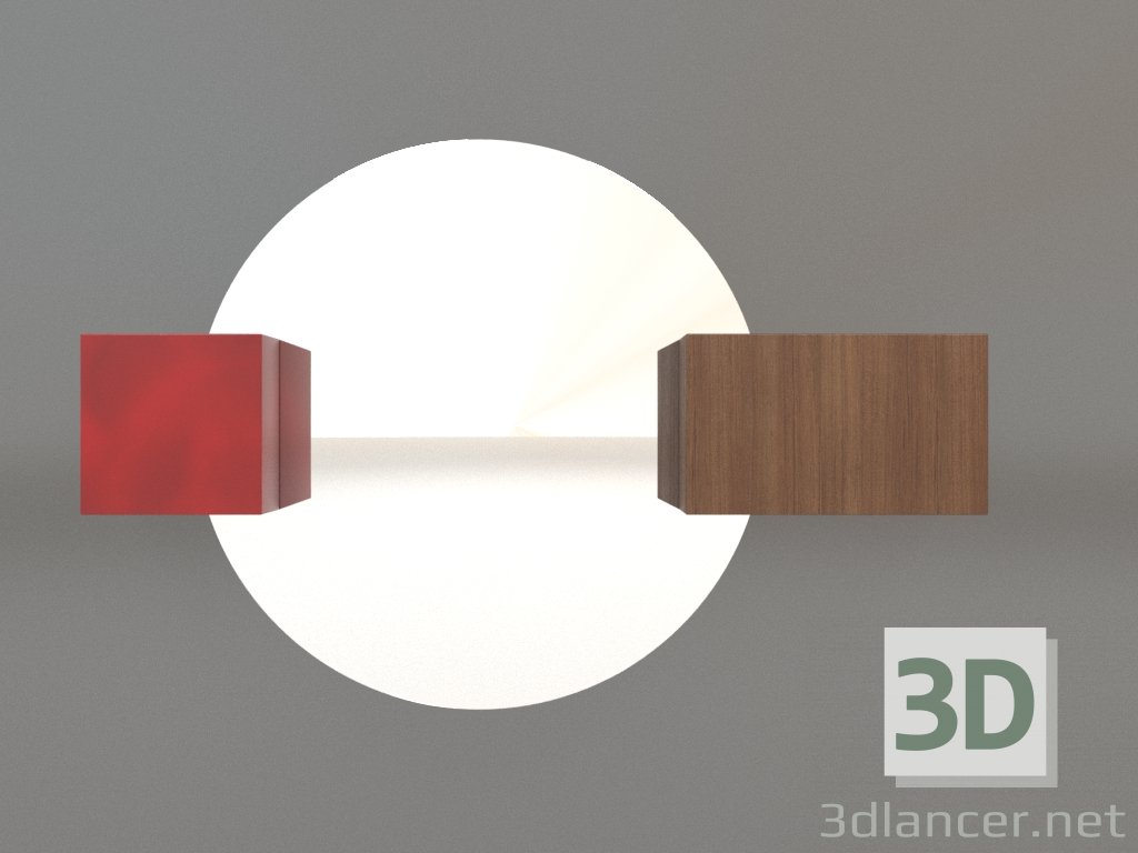 3d model Mirror ZL 07 (750х500, wood brown light, red) - preview